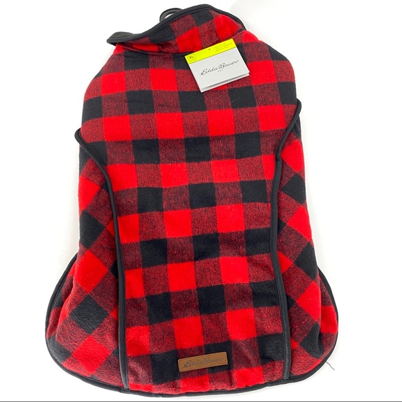 red plaid dog jacket